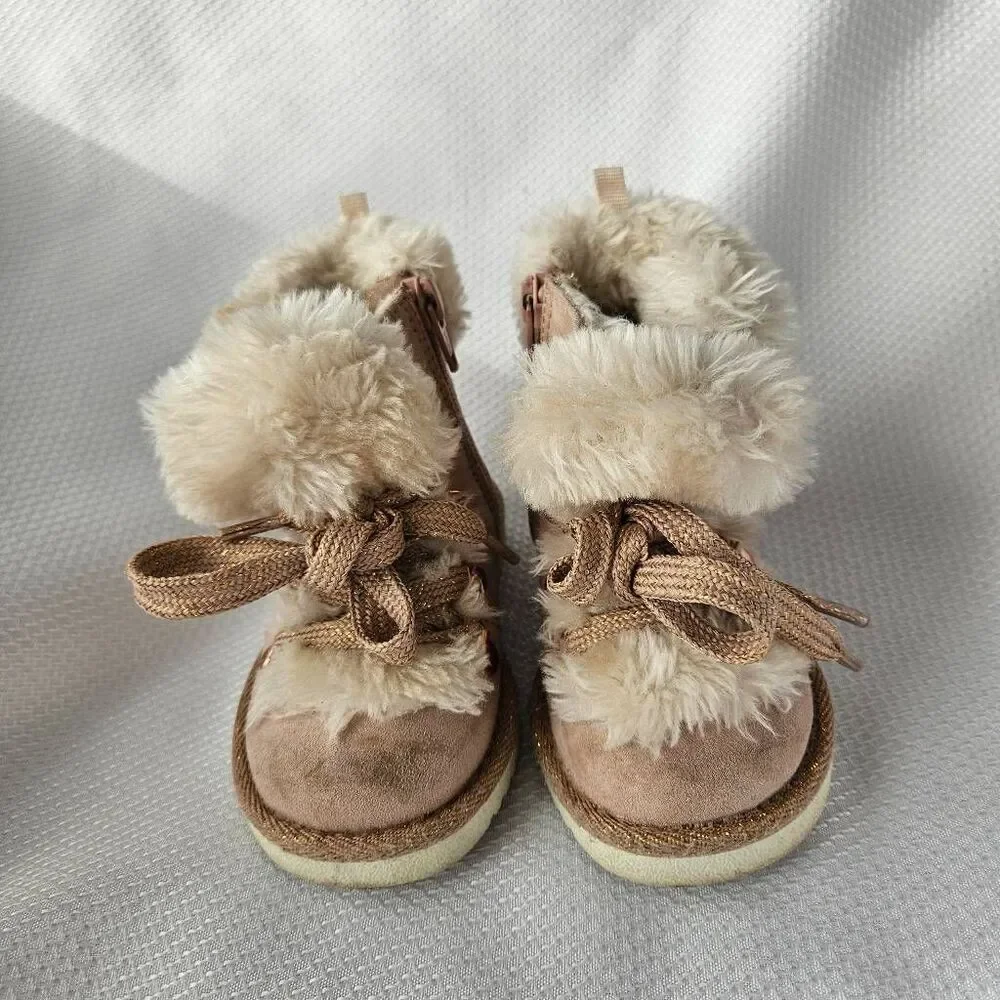 Baby Gap Pink Faux Fur Boots Size 6